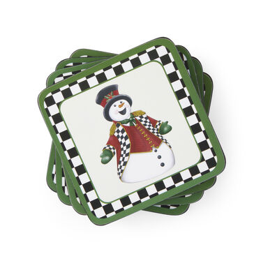 Black and White Christmas Coasters Set of 6